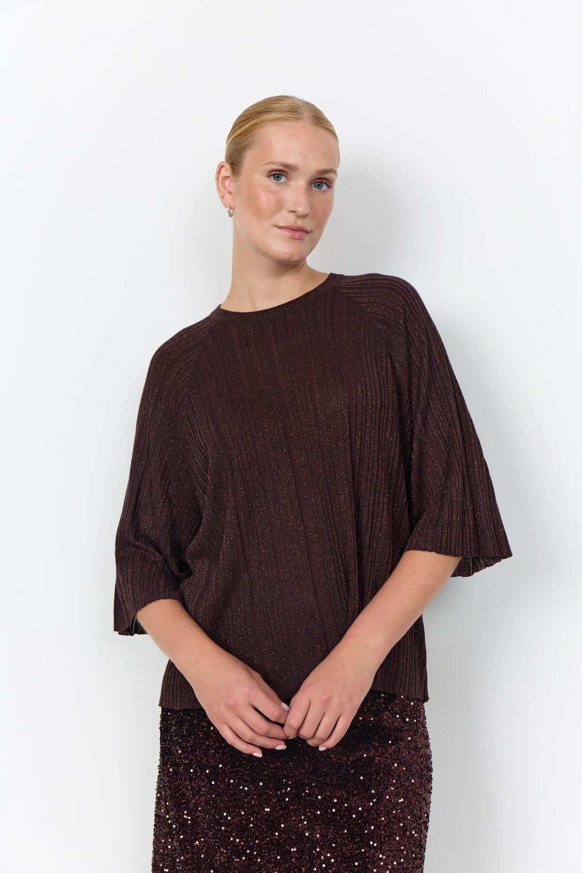 SC-VIOLETTA 4 BLUSE - DUNKLE PFLAUME