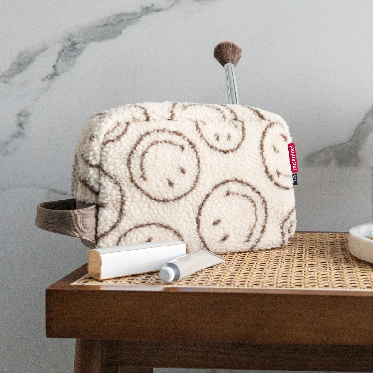 Cosmeticpouch M - Smiley Teddy Chocolate