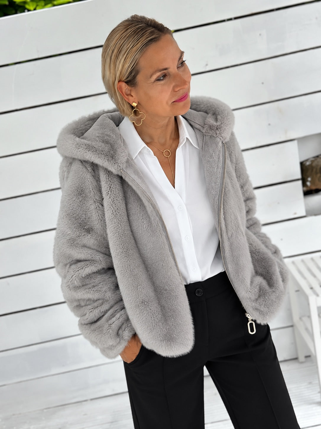Wendejacke „St. Moritz“ – Silver Grey