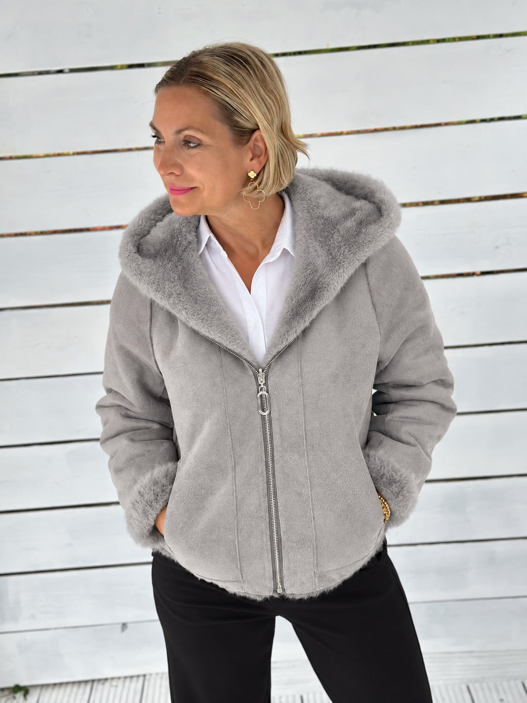 Wendejacke „St. Moritz“ – Silver Grey