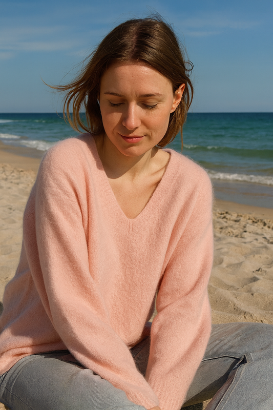 Feiner Kuschelpullover "LARA" in Rosa