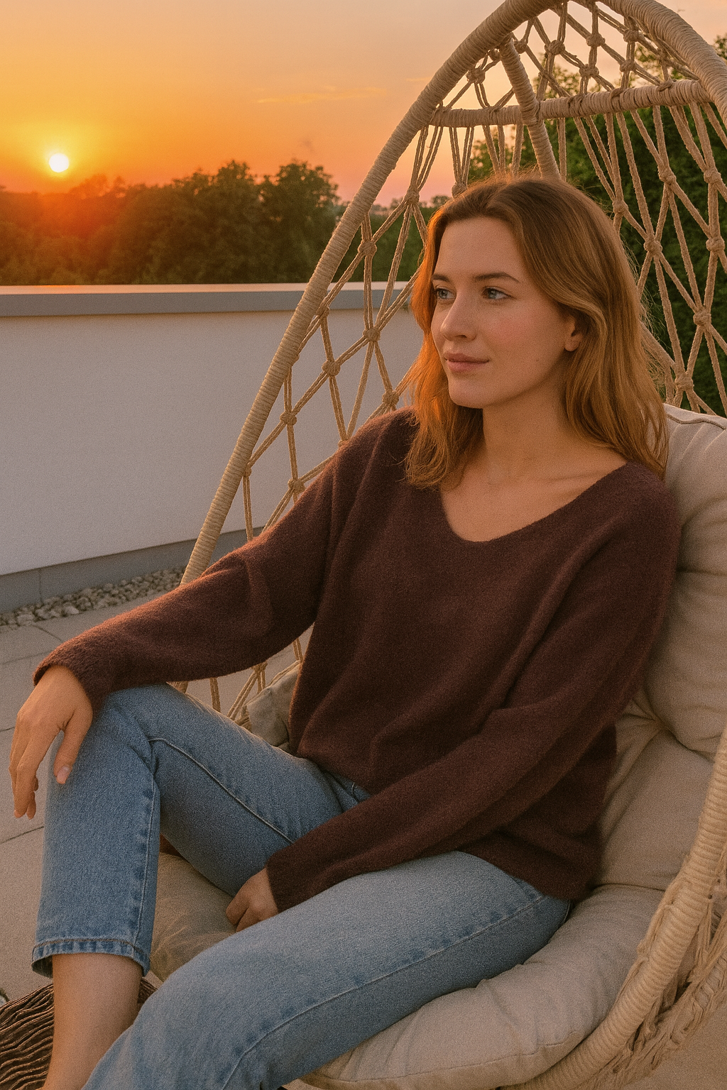 Feiner Kuschelpullover "LARA" in Chocolate