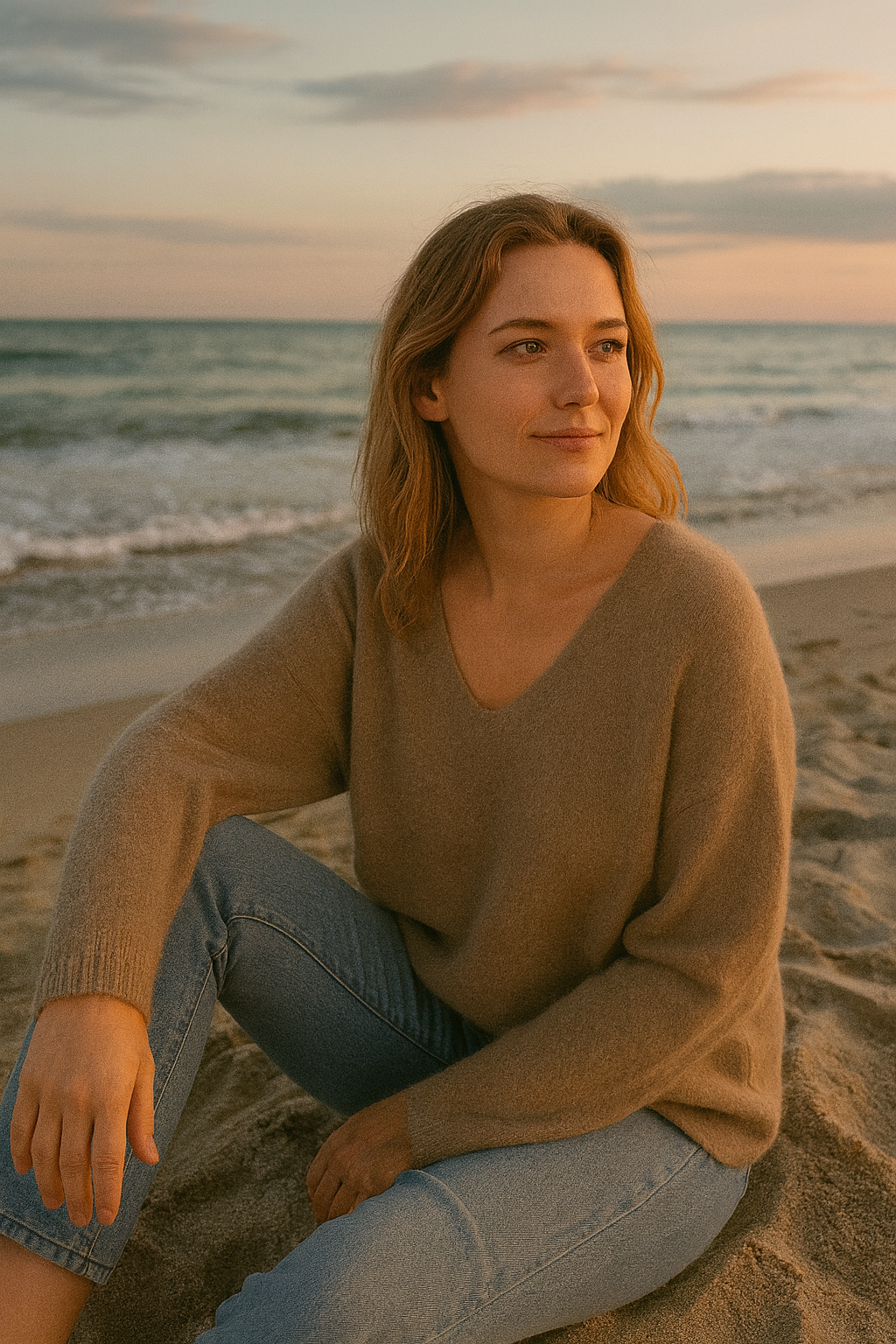 Feiner Kuschelpullover "LARA" in Camel