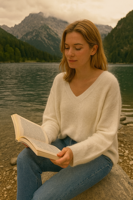 Feiner Kuschelpullover "LARA" in Weiss