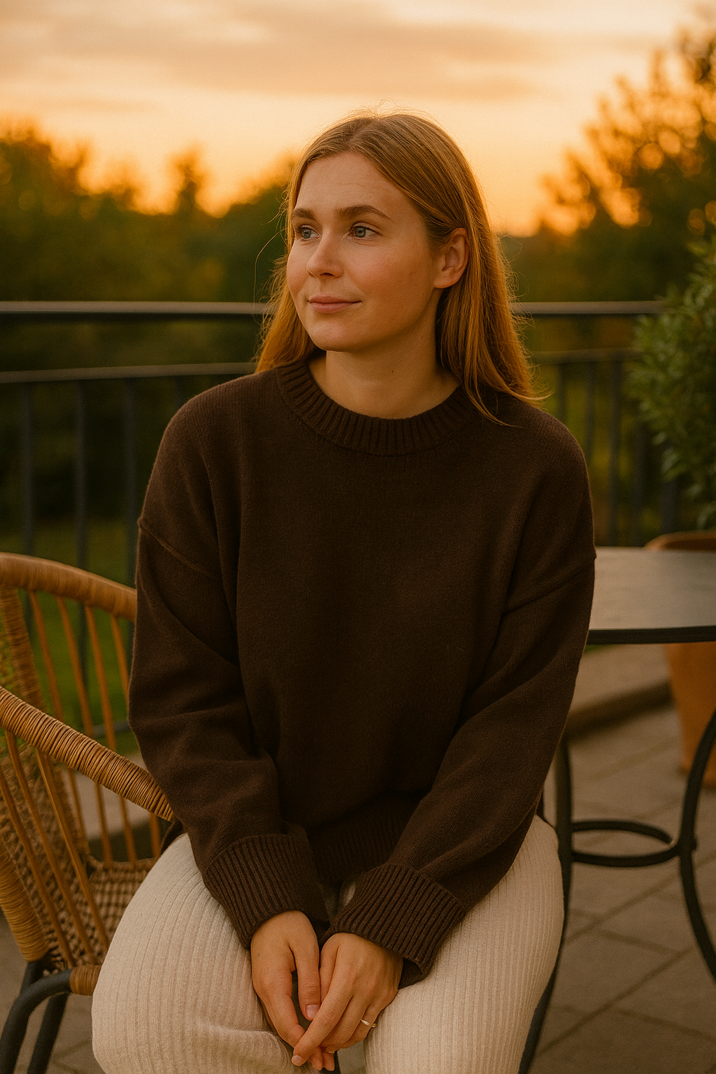 CLASSY Strick Pullover in Chocolate