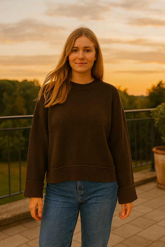 CLASSY Strick Pullover in Chocolate