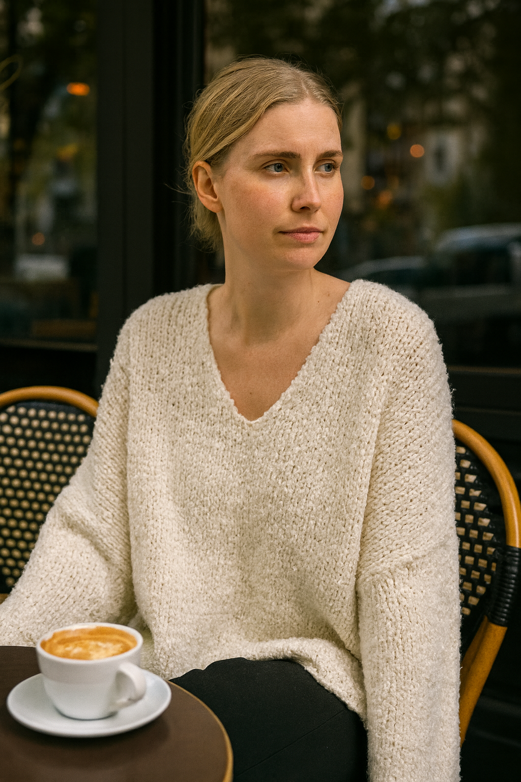 Süßer Onesize Grobstrick Pullover in Wollweiss