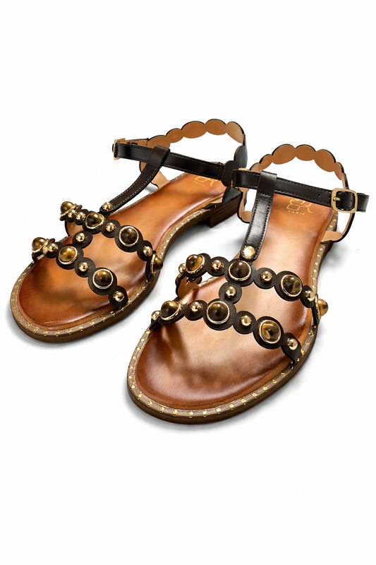 Sandalen „Cognac Glam Studs“