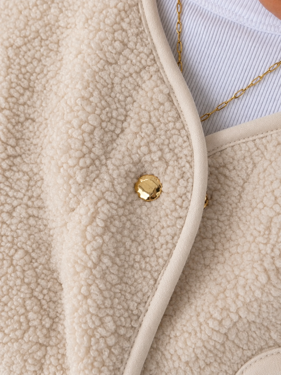 Cozy Heart Teddy Jacket – Beige