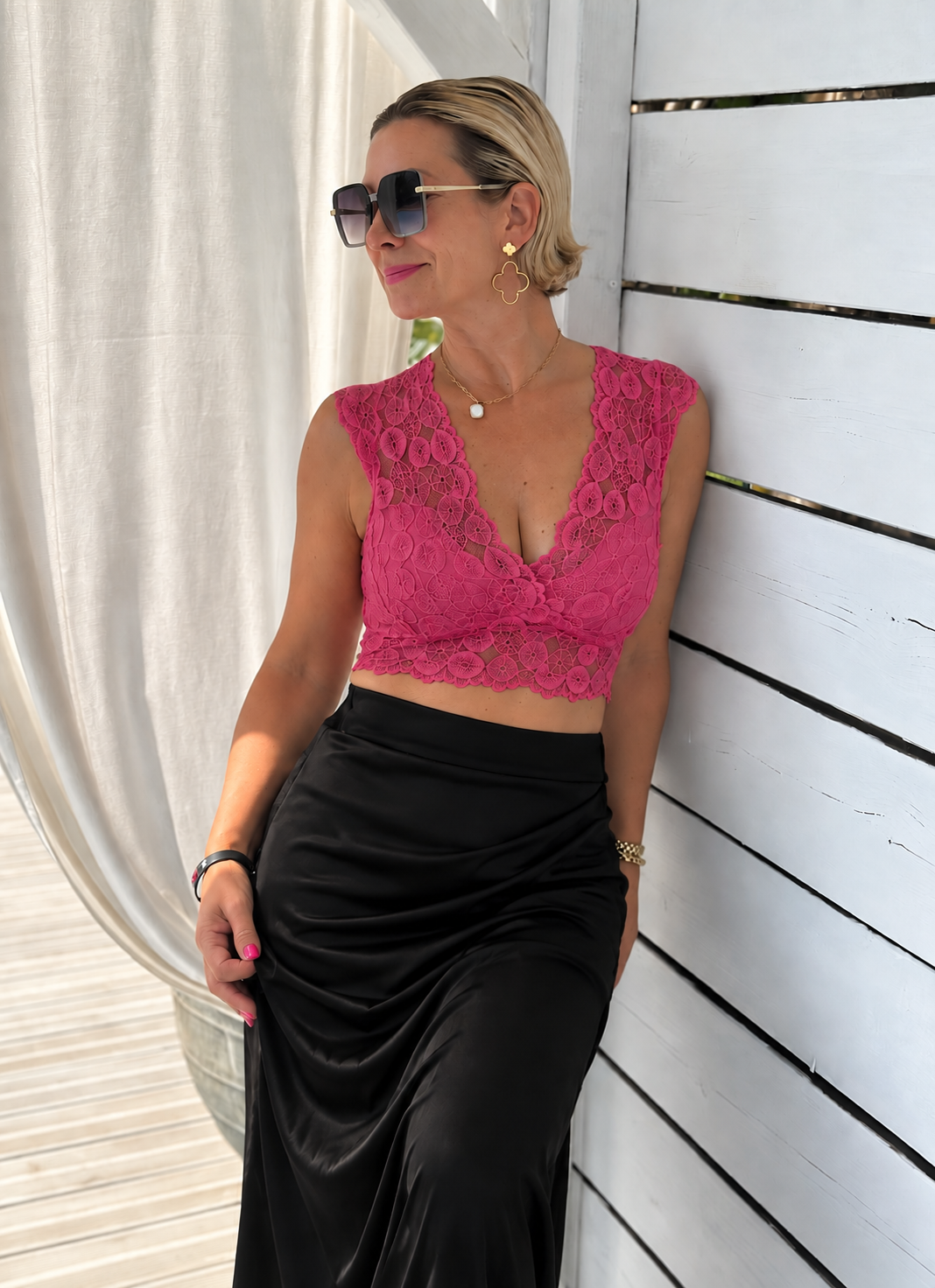 Spitzentop "Belle Époque" in Pink