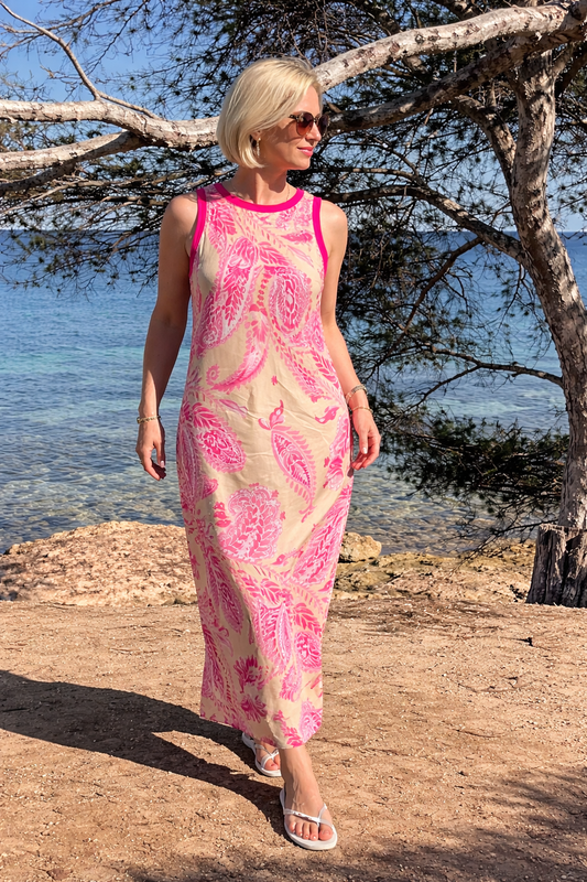 Maxikleid „Pink Paradise“ – Paisley Print