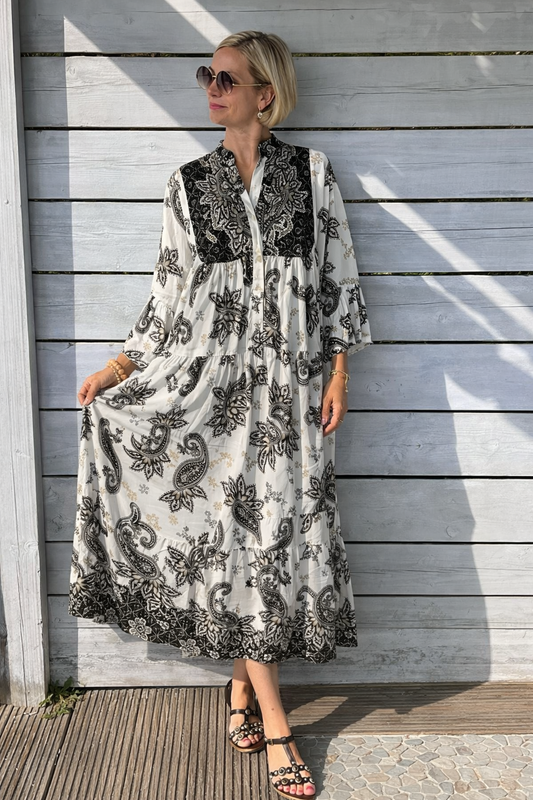 Boho Maxi Kleid „Midnight Paisley“