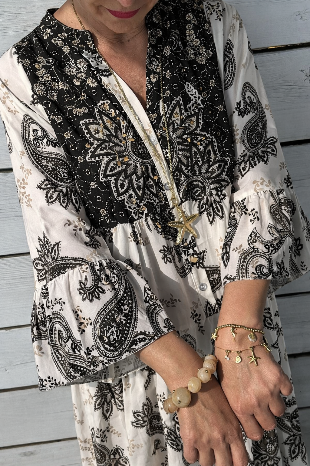 Boho Maxi Kleid „Midnight Paisley“