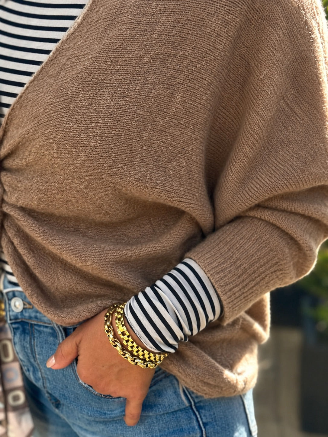 Sweet Bow Strickpullover – Camel