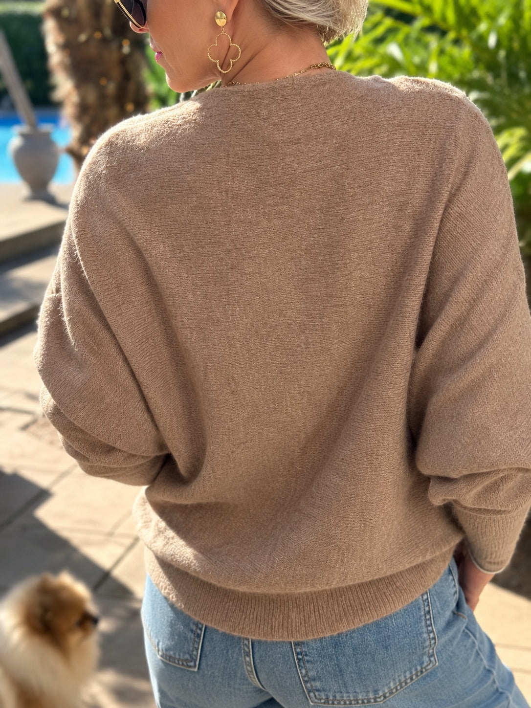 Sweet Bow Strickpullover – Camel