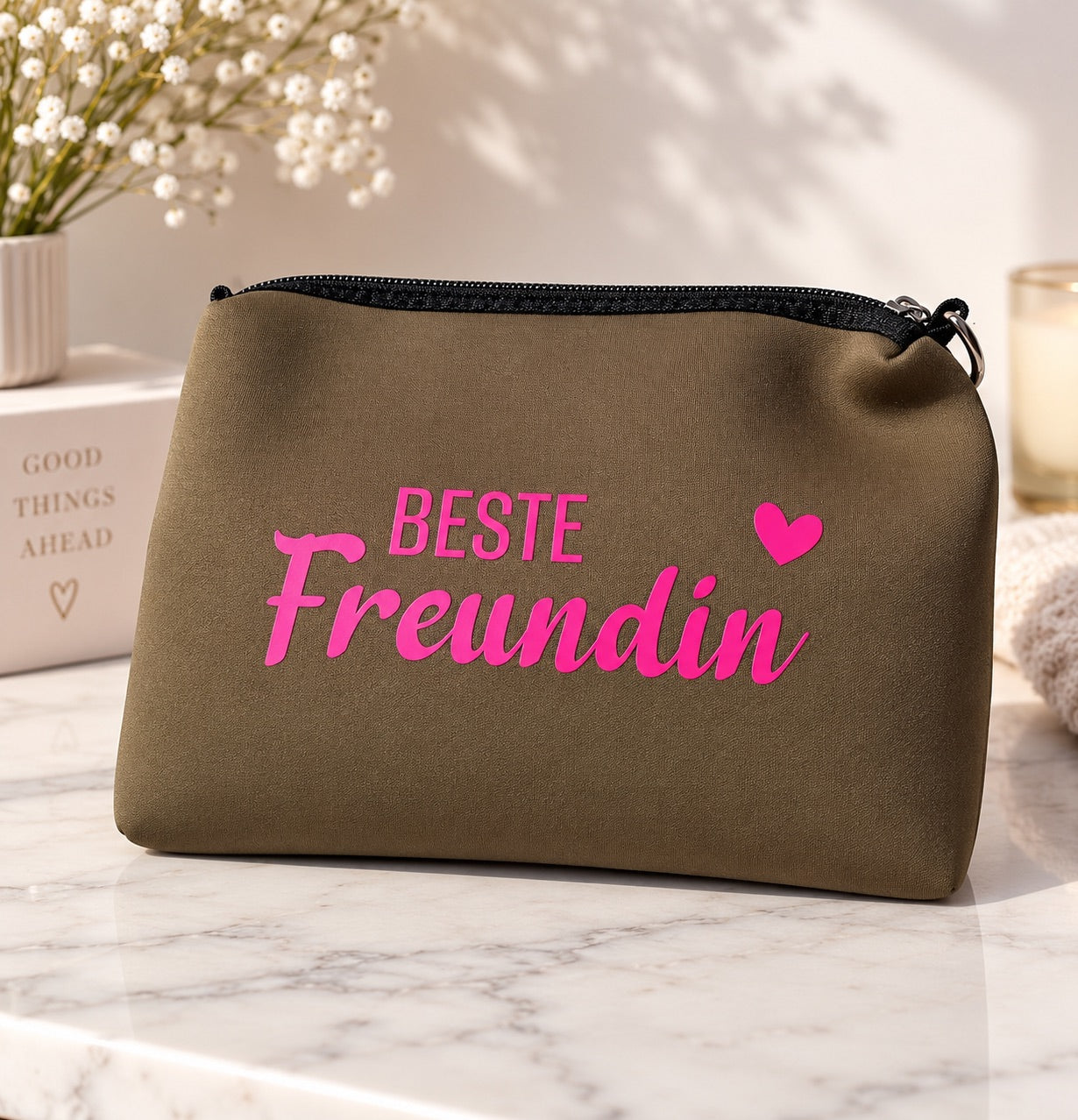 Neopren-Kosmetiktasche Iris - Beste Freundin