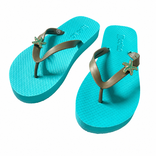 Mooilo Flip Flops Lagoon Star – Türkis mit Seestern-Detail