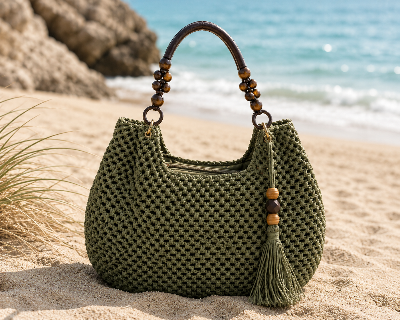 Strandtasche „Marrakesh“ in Oliv
