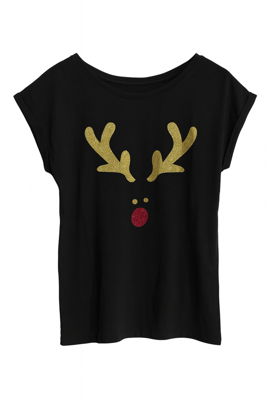 BE FAMOUS "Rudolph" Shirt in Schwarz