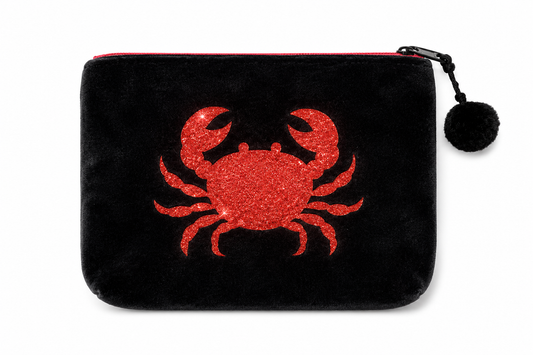 Frau Heidelberg - Velvet Pouch „Lobster Love“ in Schwarz