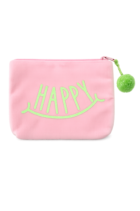 Frau Heidelberg - Velvet Pouch „HAPPY“ in Hellrosa