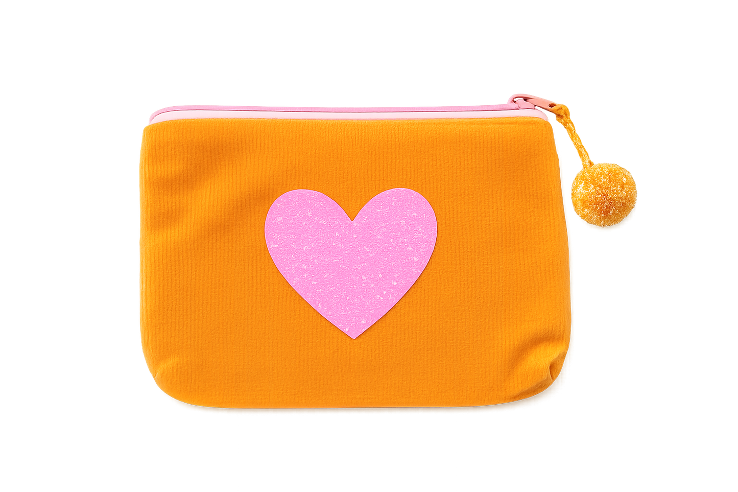 Frau Heidelberg - Velvet Pouch „HERZ“ in Orange