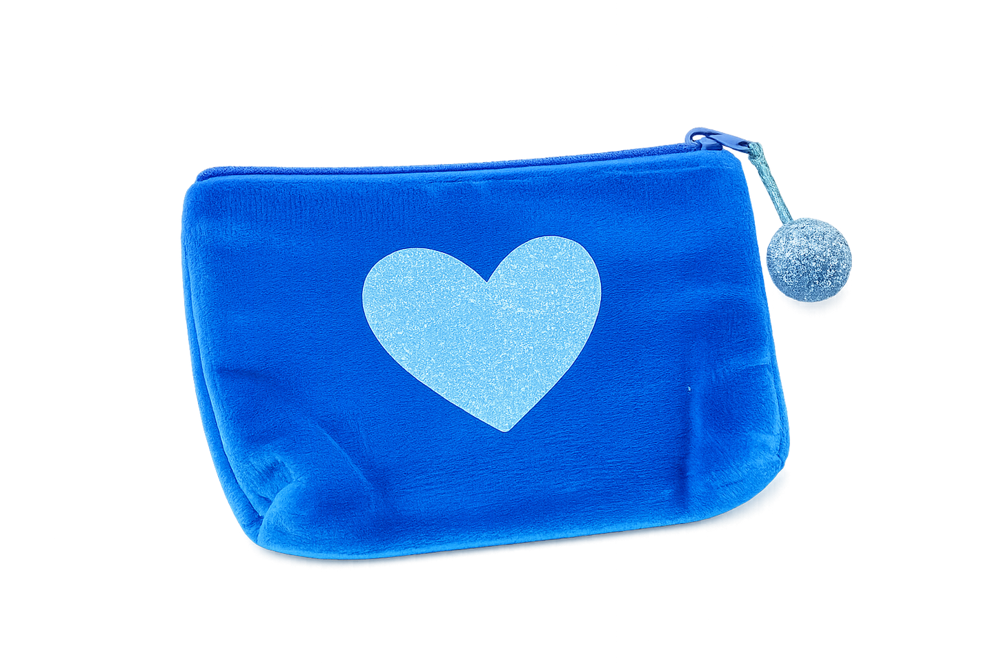 Frau Heidelberg - Velvet Pouch „HERZ“ in Royal-Blau