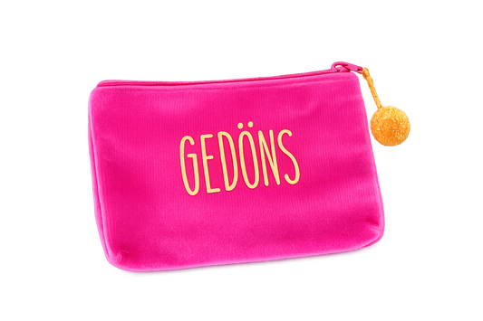 Frau Heidelberg - Velvet Pouch „GEDÖNS“ in Tief-Pink