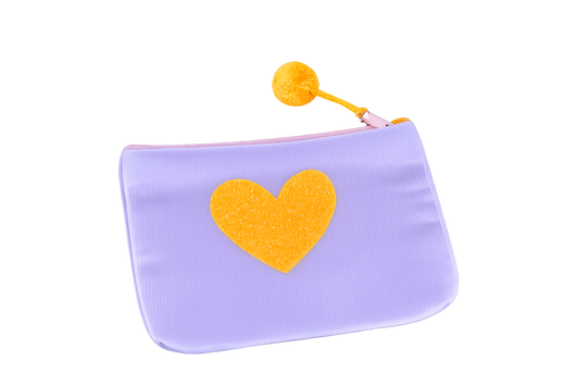 Frau Heidelberg - Velvet Pouch „HERZ“ in Flieder