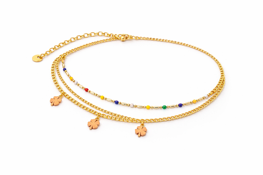 Golden Clover Layers Armband – Colorful Touch