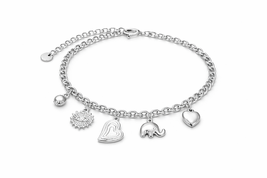 Silver Charm Story Armband – Love & Lucky Symbols