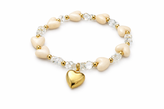 Golden Heart Love Armband – Soft & Romantic