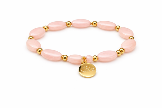 Rosé Glow Beads Armband – Soft Elegance