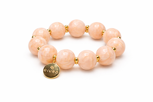 Peach Glow Perlenarmband – Soft Elegance