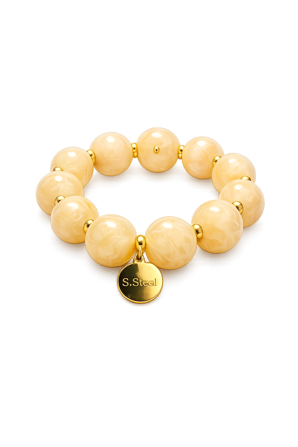 Golden Glow Armband – Elegante Perlenliebe in Creme & Gold