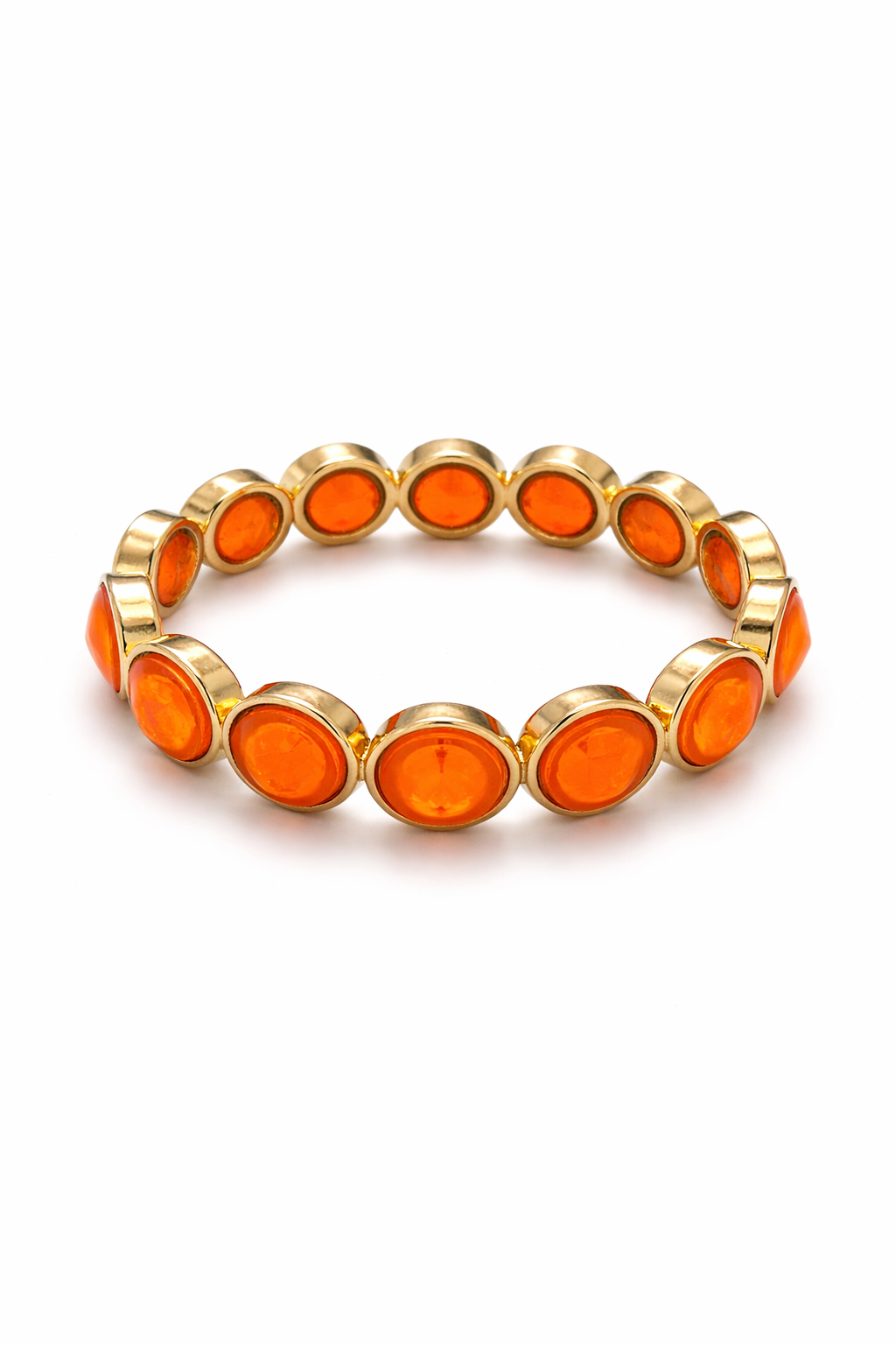 Statement Armband „Orange Glow“ – elastisch & goldfarben