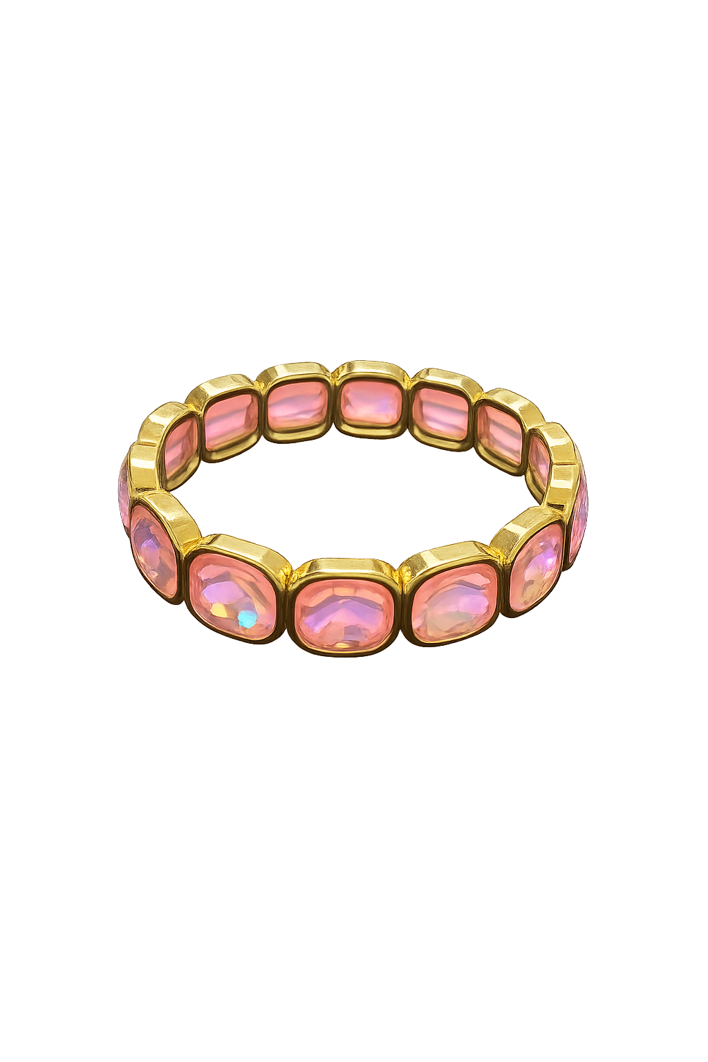 Statement Armband „Rosé Glow“ – elastisch & goldfarben