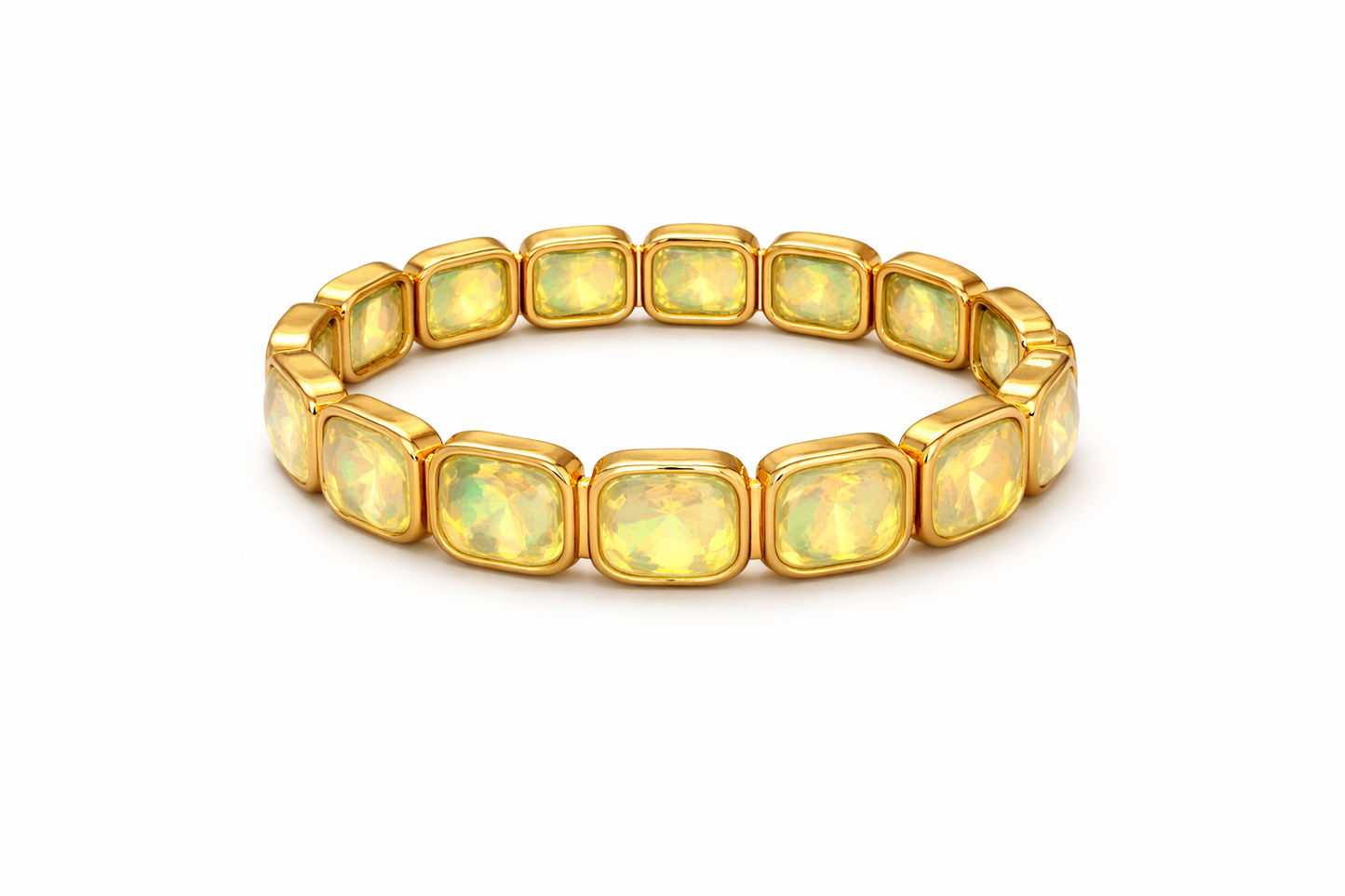 Golden Glow Stretch-Armband – Gold mit warm schimmernden Kristallen