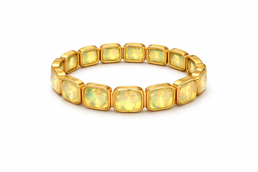 Golden Glow Stretch-Armband – Gold mit warm schimmernden Kristallen