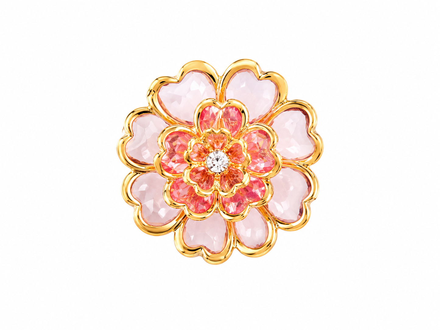Brosche "Crystal Blossom Rosé"