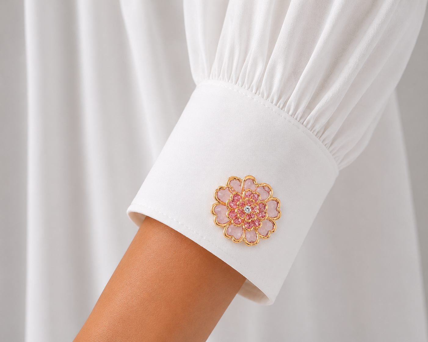 Brosche "Crystal Blossom Rosé"