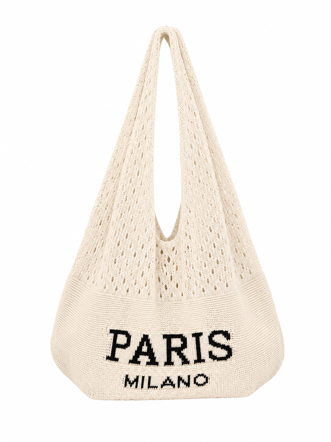 Stricktasche „Paris Milano“ in Cremé