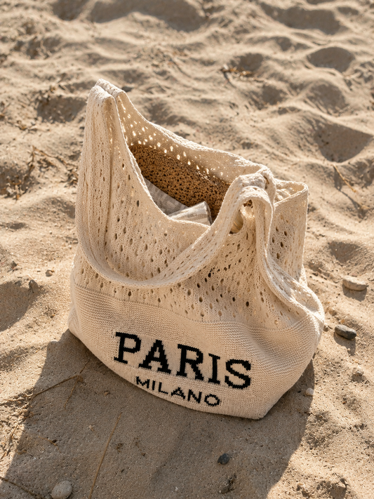Stricktasche „Paris Milano“ in Cremé