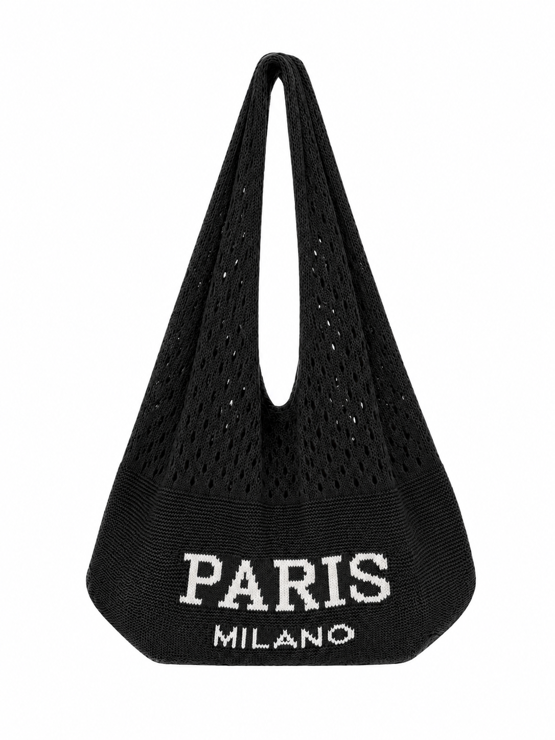 Stricktasche „Paris Milano“ in Schwarz