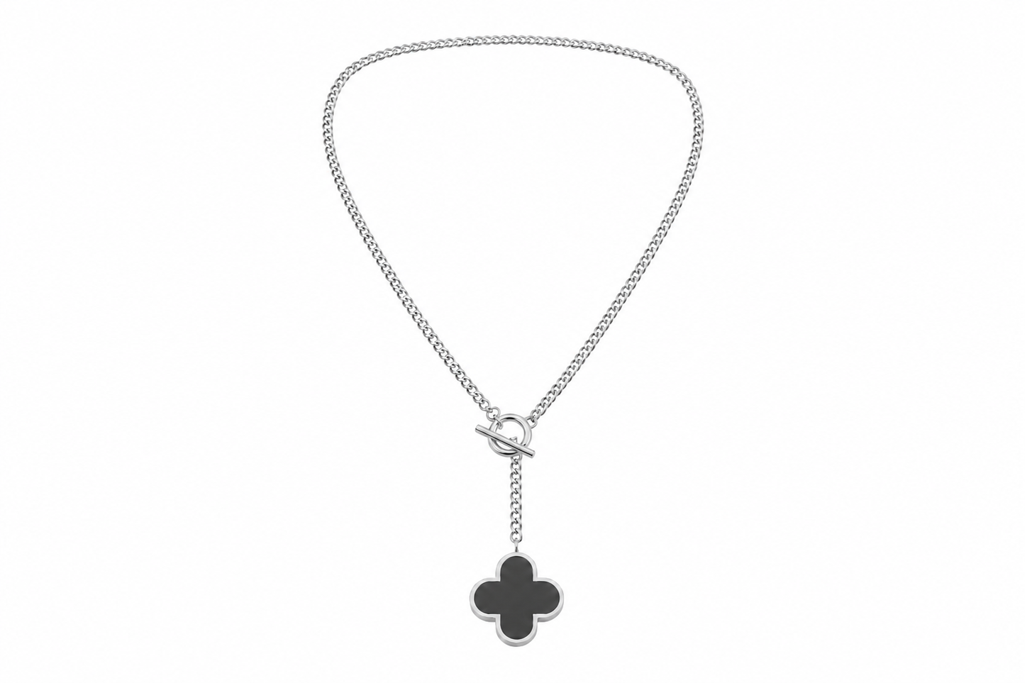 Kurze Kleeblatt-Kette (Silber)