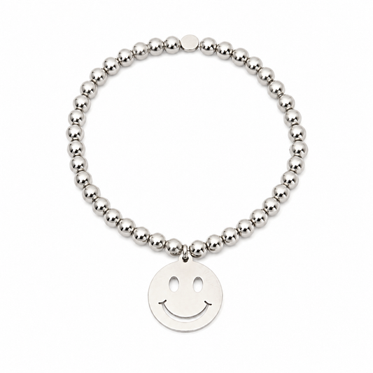 Smiley-Armband (Silber)