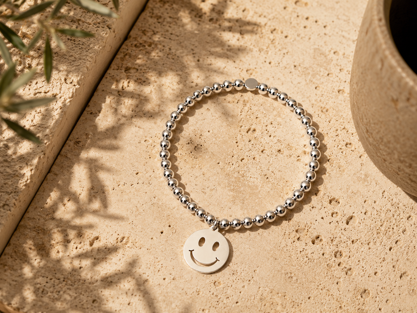 Smiley-Armband (Silber)