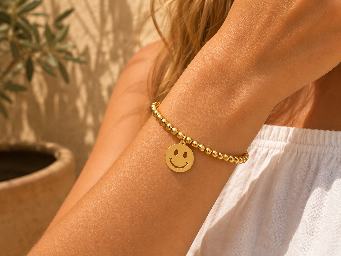 Smiley-Armband (Gold)