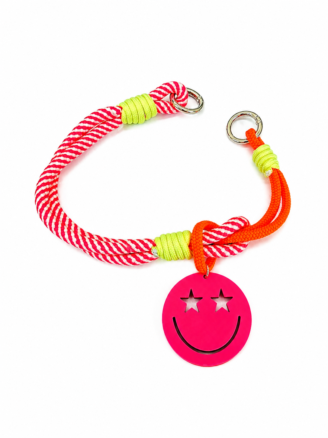Kurze Handykette – Smiley Neon Pink