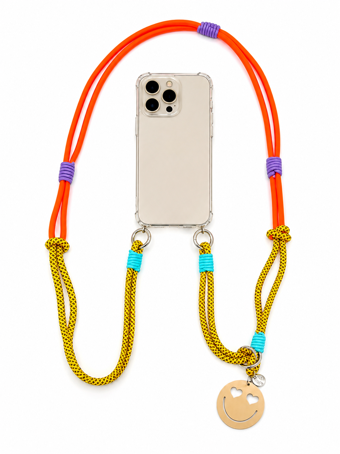 Lange Handykette – Smiley Star Gelb